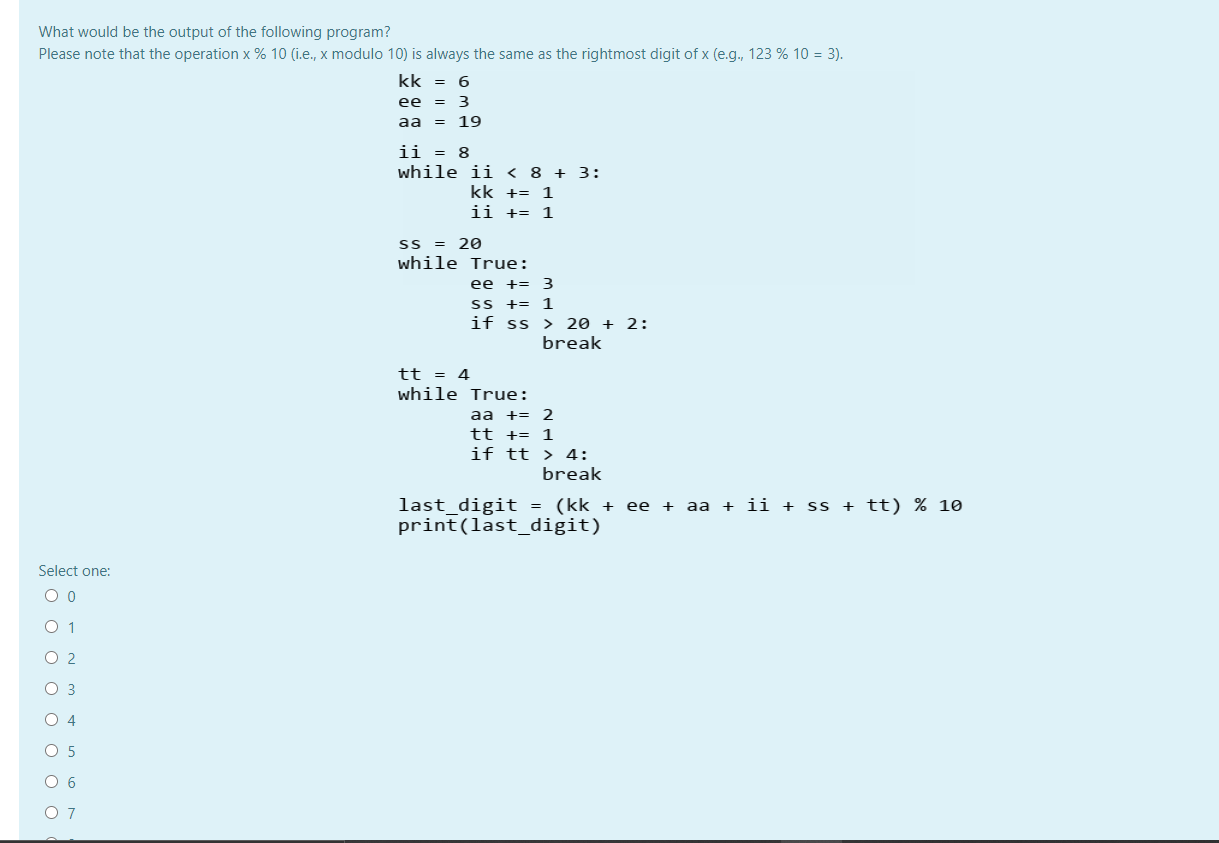 Solved What Would Be The Output Of The Following Program Chegg Com