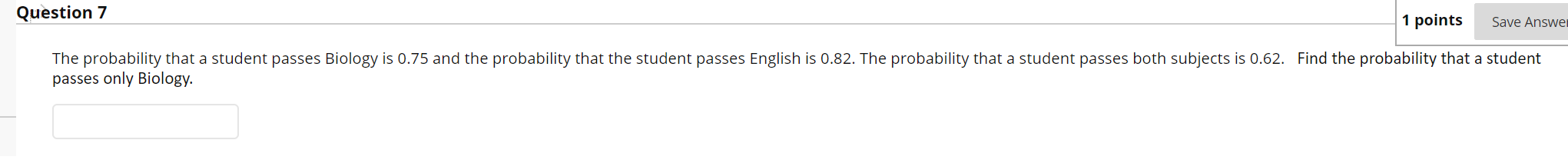 Solved Question 7 1 points Save Answer The probability that | Chegg.com