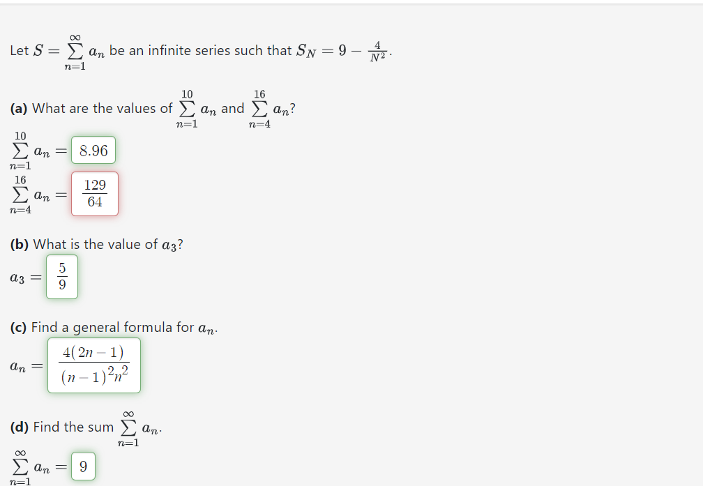 Solved Let S ∑n 1∞an ﻿be An Infinite Series Such That