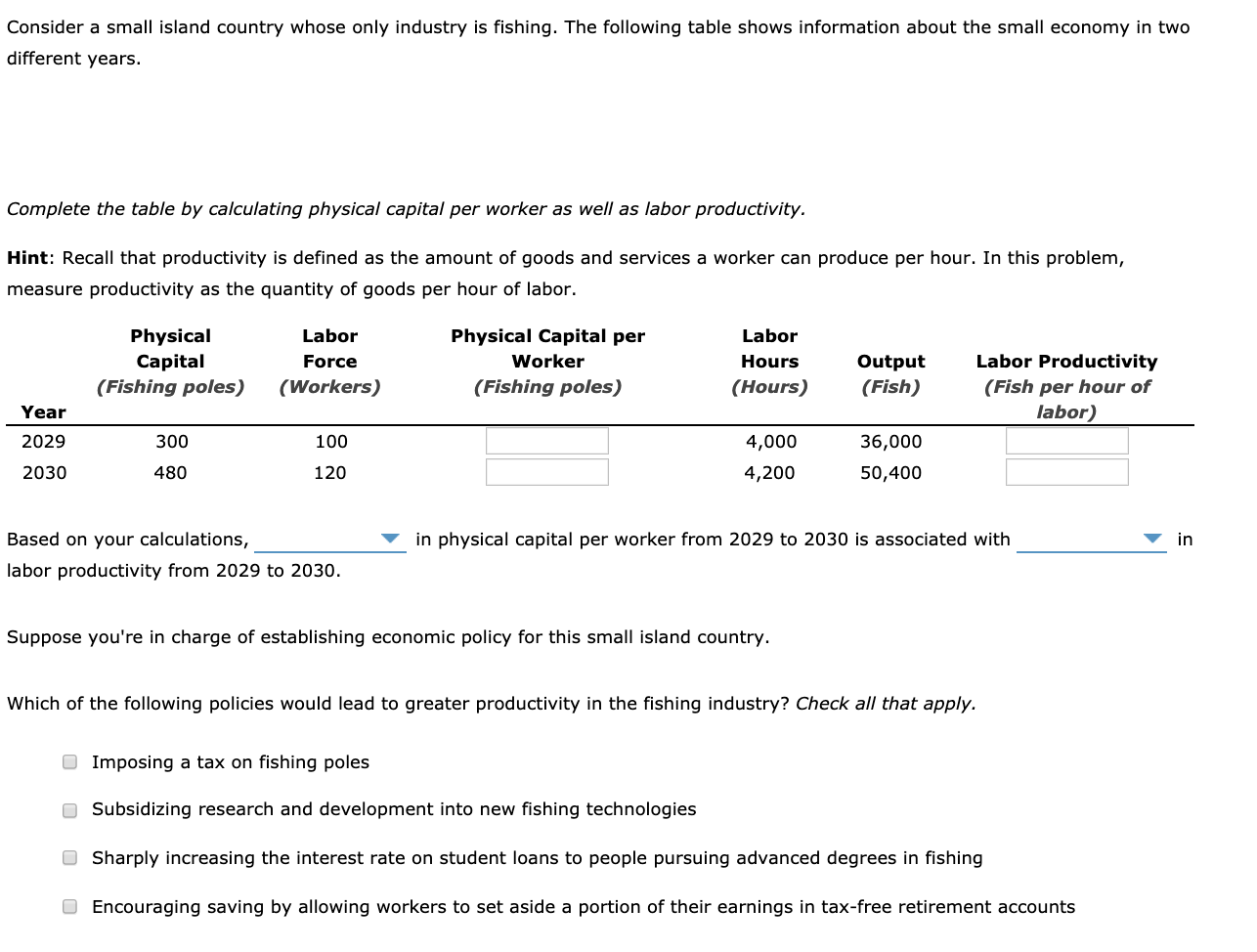 Solved Consider a small island country whose only industry
