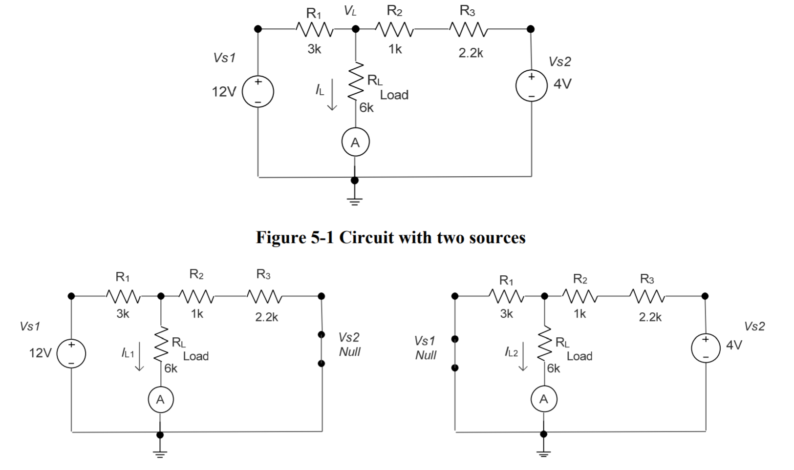 Solved VL R3 R1 M 3k R2 M 1k Vs1 2.2k Vs2 M + + 4V 12V n ] | Chegg.com