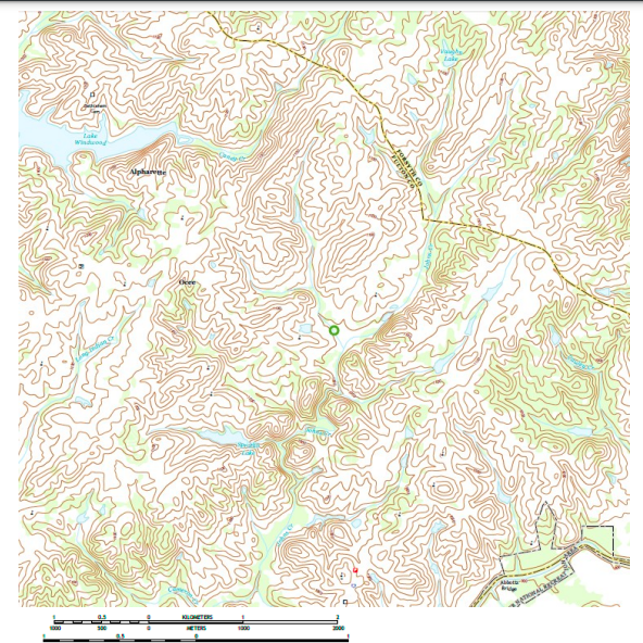 Solved For the topographic map and pour point given (green