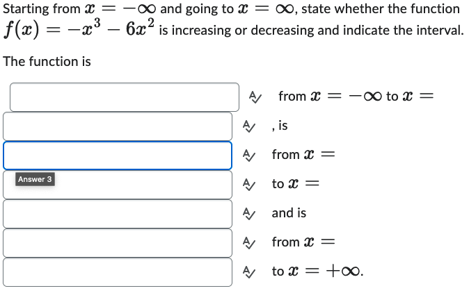 Solved Starting from x=−∞ and going to x=∞, state whether | Chegg.com