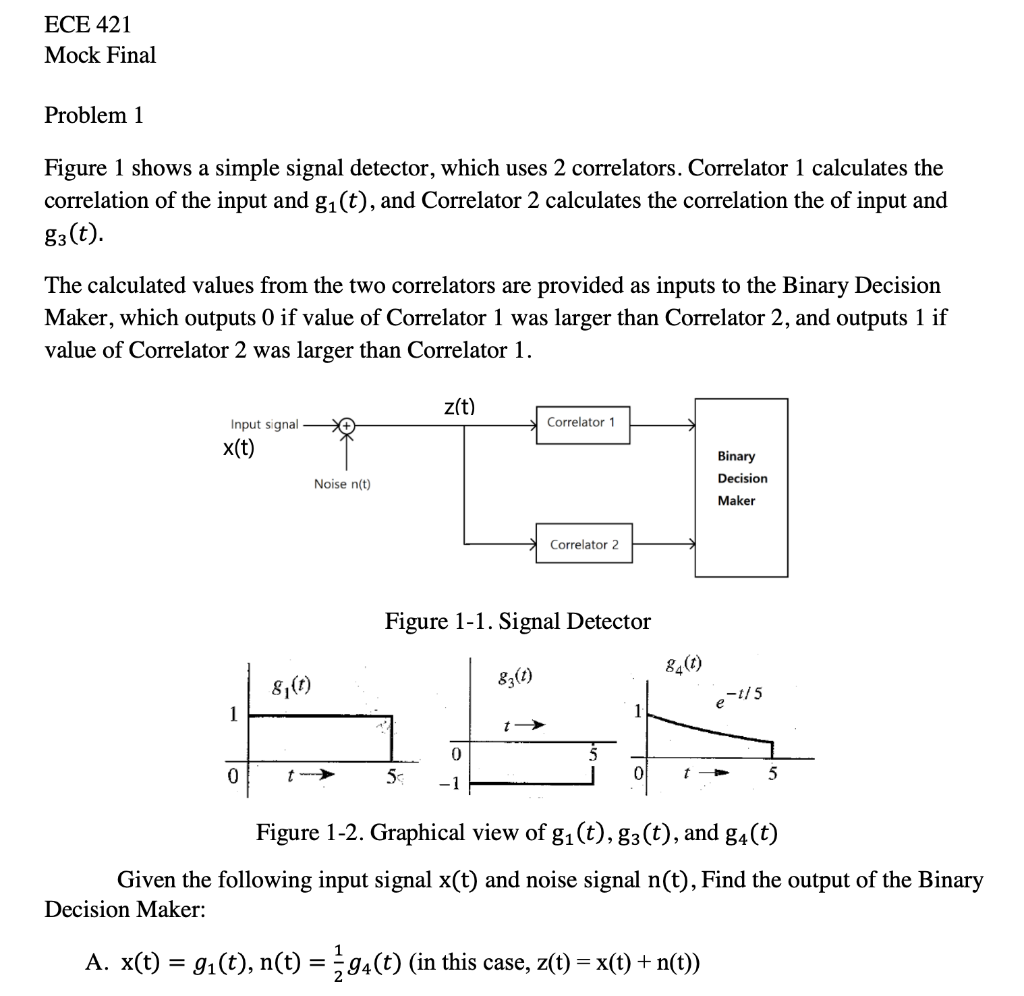 Solved ECE 421 Mock Final Problem 1 Figure 1 shows a simple | Chegg.com