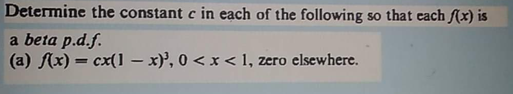 Solved Determine the constant c in each of the following so | Chegg.com