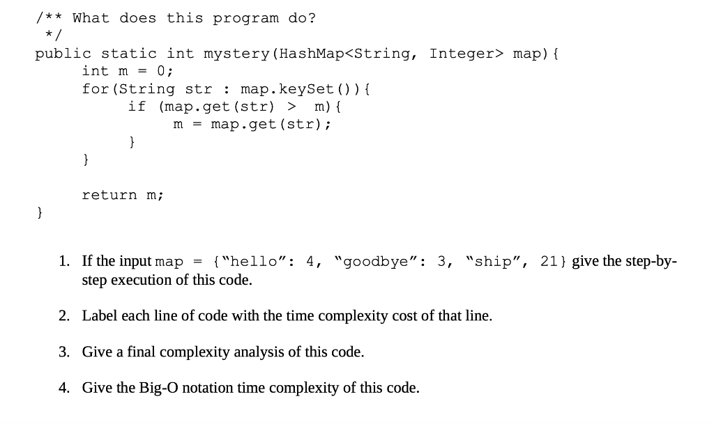 Solved 2. Label each line of code with the time complexity | Chegg.com