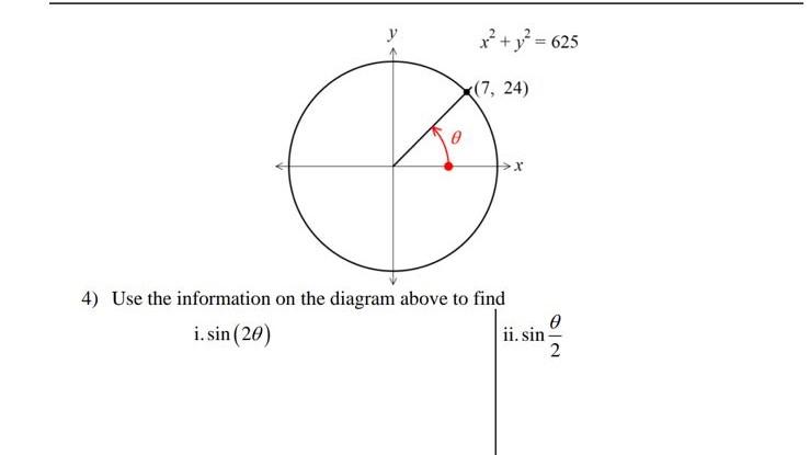 Solved 5 4) Use the information on the diagram above to find | Chegg.com