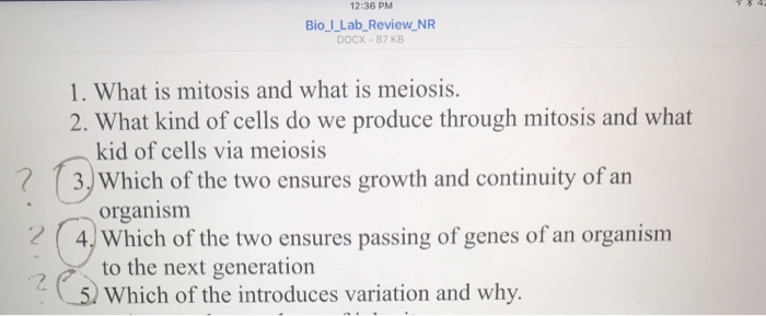 Solved 12:36 PM Bio_ Lab_Review NFR DOCX-87 KB 1. What is | Chegg.com