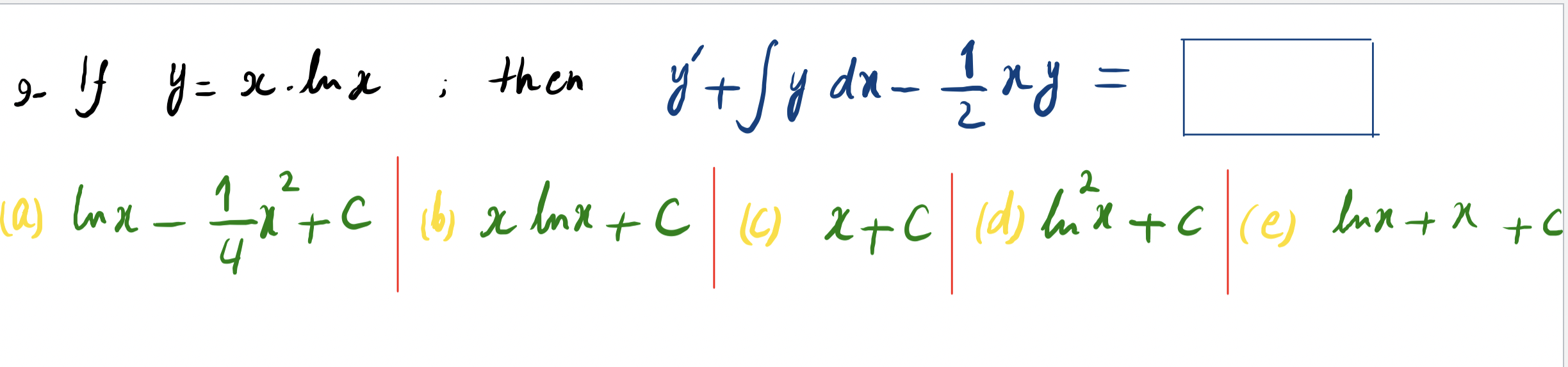 Solved 9 If Y X Lua Then J Y Tly Da 1 Xy X 6 X L Chegg Com