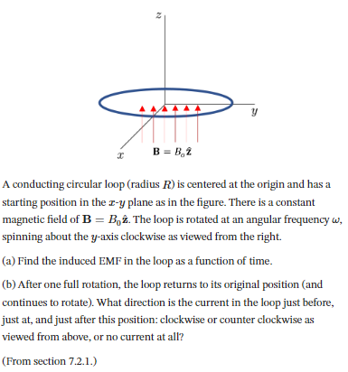Solved A conducting circular loop (radius R ) is centered at | Chegg.com