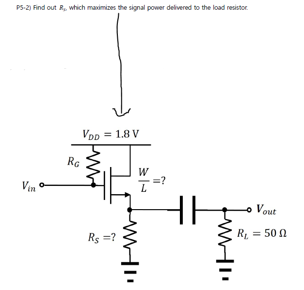 Solved P5. Consider the source follower shown below. The | Chegg.com
