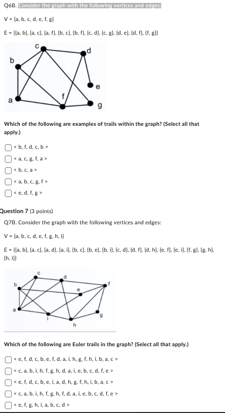 Solved Q6B. Consider The Graph With The Following Vertices | Chegg.com