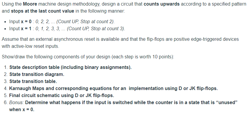 Using the Moore machine design methodology, design a | Chegg.com
