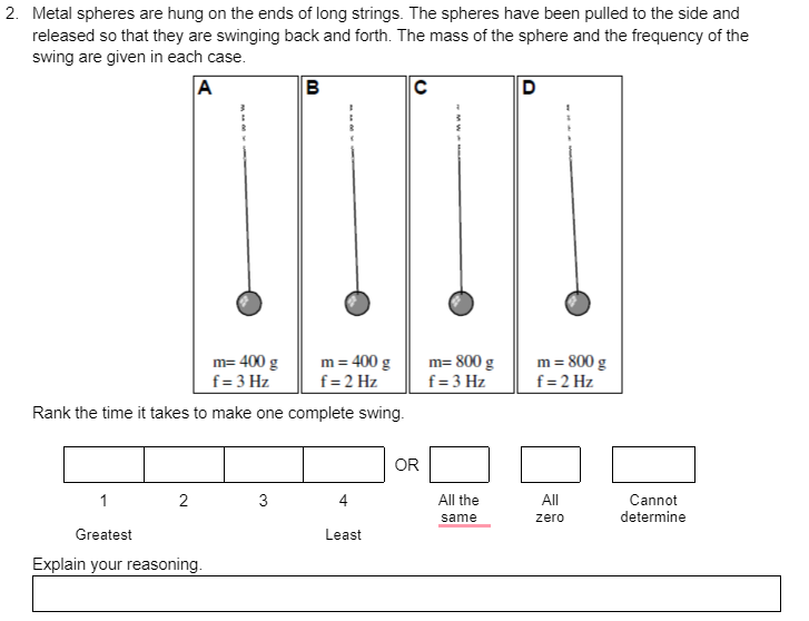 Solved 2. Metal spheres are hung on the ends of long