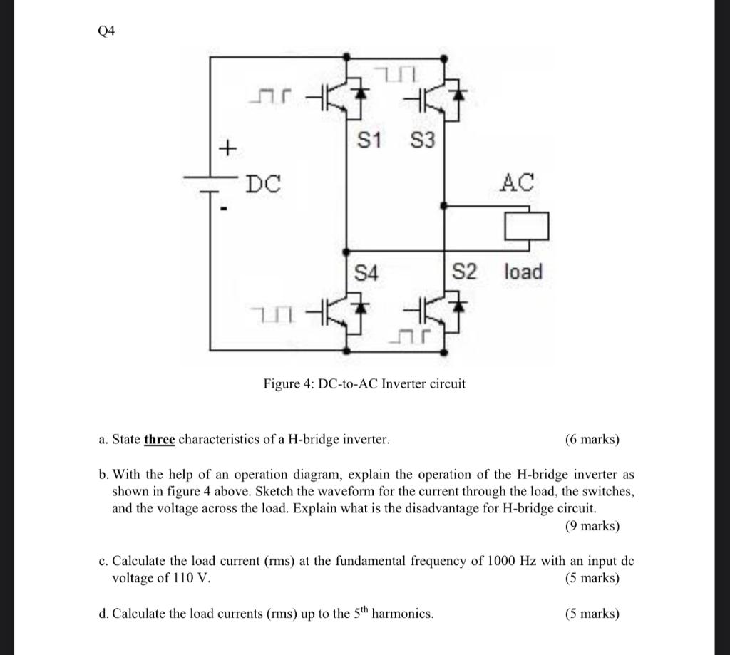 Solved Figure 4: DC-to-AC Inverter Circuit A. State Three | Chegg.com