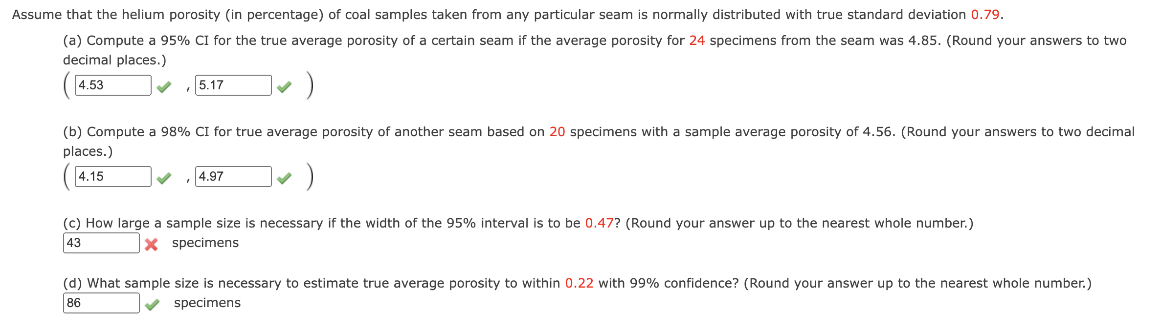 Solved ssume that the helium porosity (in percentage) of