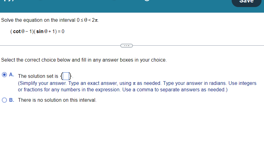 Solved Solve the equation on the interval 0≤θ