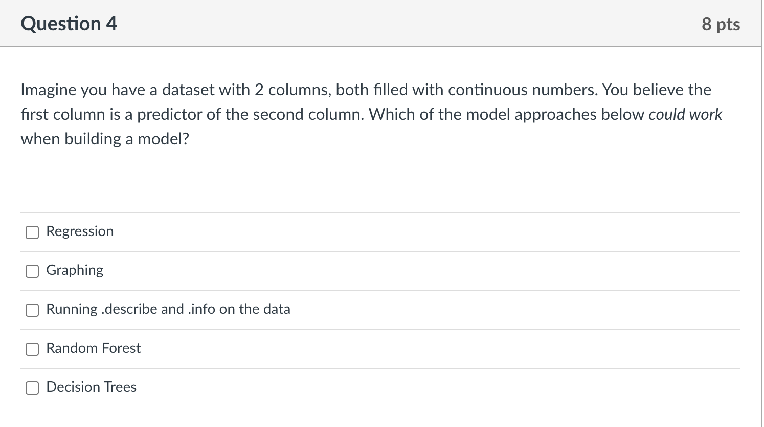 Solved Imagine you have a dataset with 2 columns, both | Chegg.com