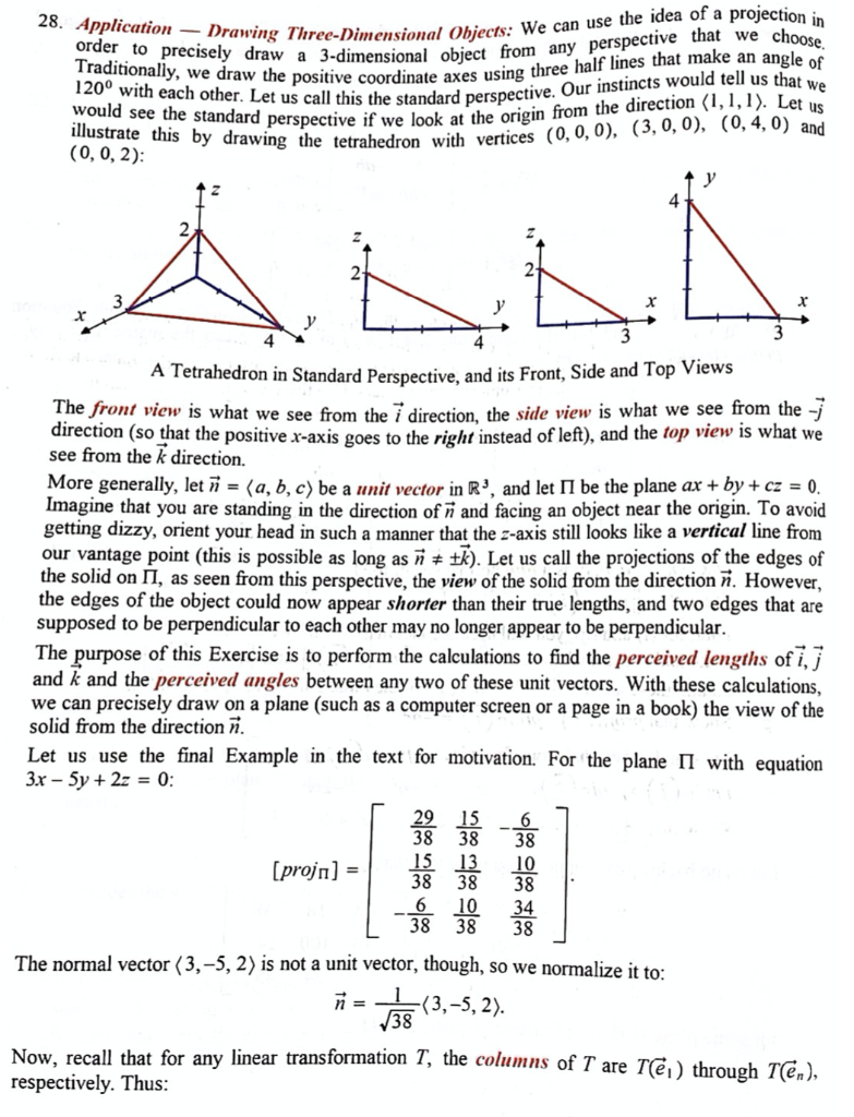 Solved Tell Us That We Se The Idea Of A Projection In 28 Chegg Com