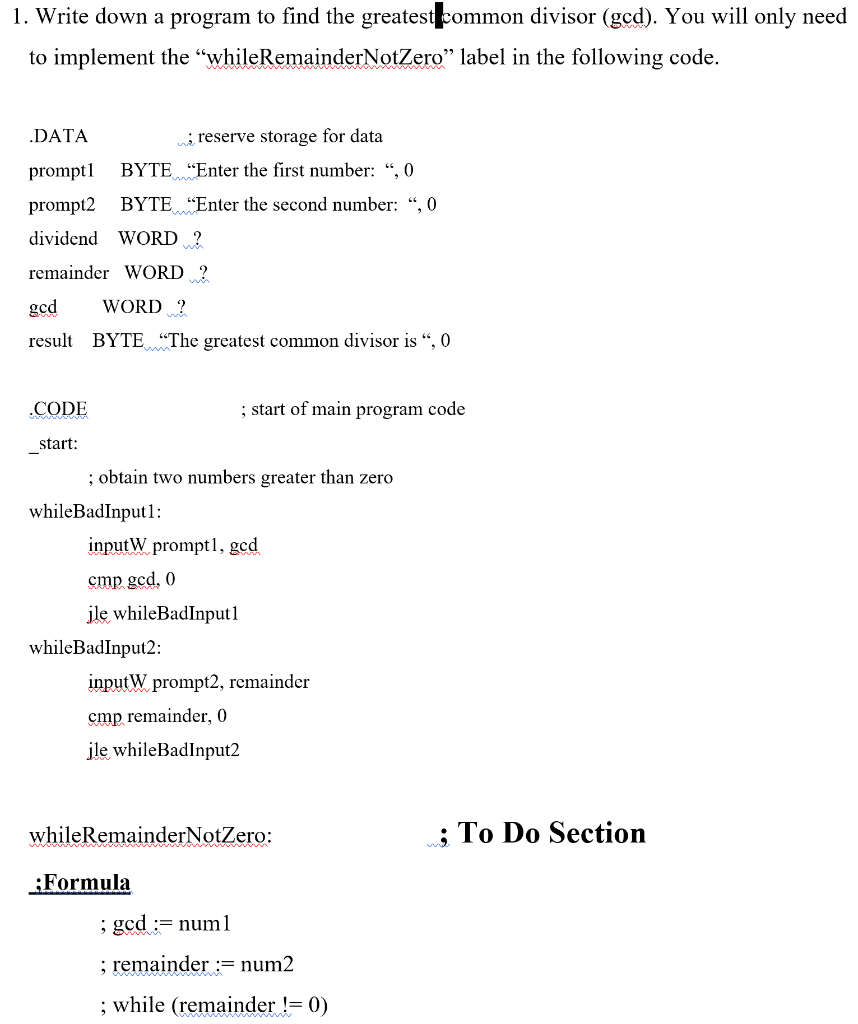 1-write-down-a-program-to-find-the-greatest-common-chegg