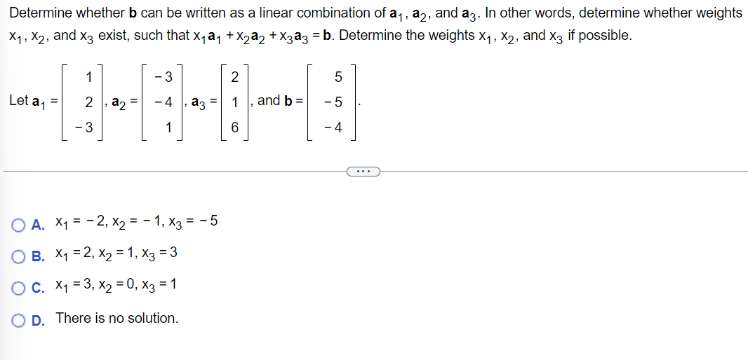 Solved Determine Whether B Can Be Written As A Linear | Chegg.com