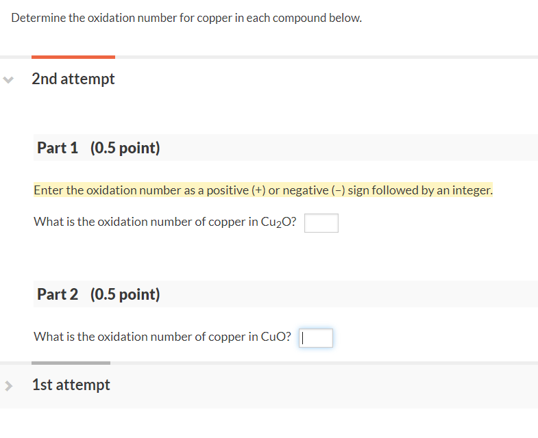 Solved Determine the oxidation number for copper in each | Chegg.com