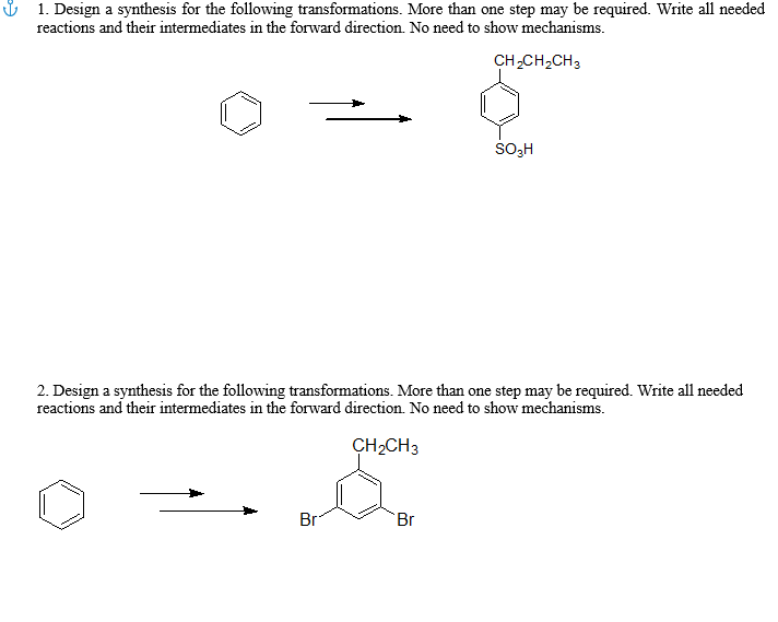 Solved Design a synthesis for the following transformations. | Chegg.com