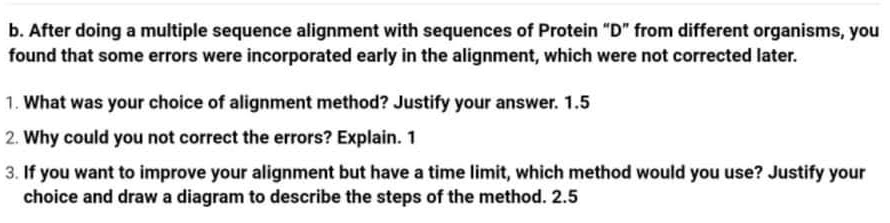 b. After doing a multiple sequence alignment with | Chegg.com