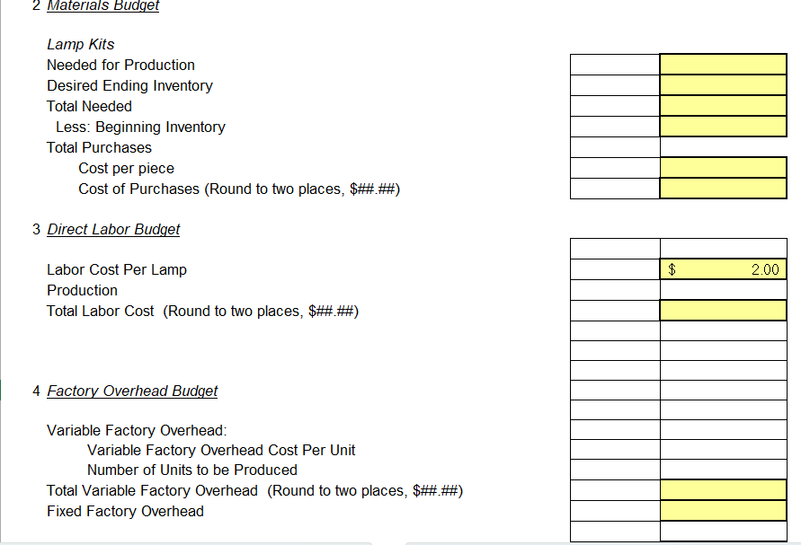 Variable Manufacturing Unit Cost Lamp Kit Labor | Chegg.com