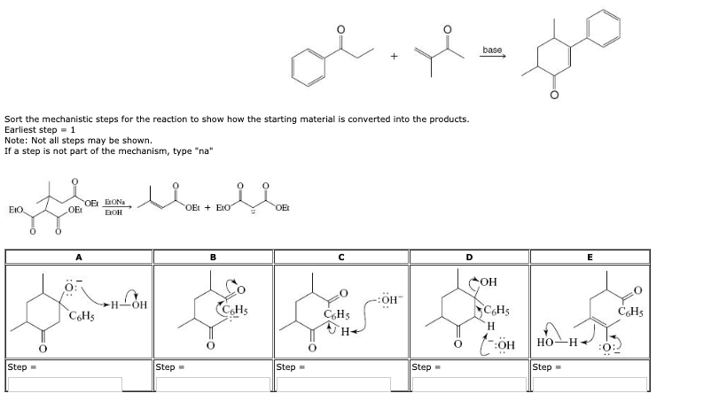 Solved Sort the mechanistic steps for the reaction below | Chegg.com