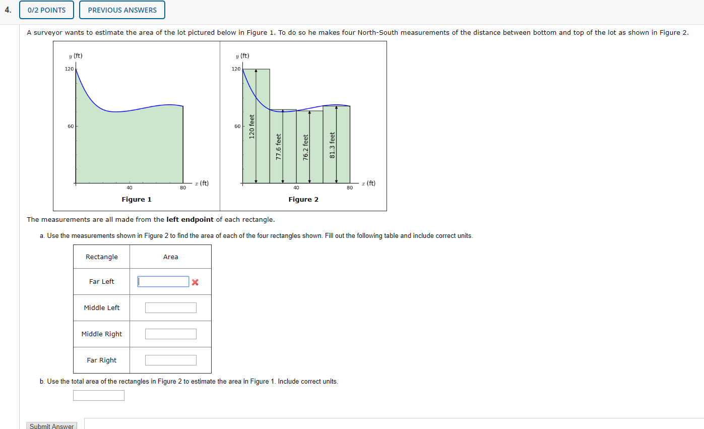 Solved 0/2 POINTS PREVIOUS ANSWERS A Surveyor Wants To | Chegg.com