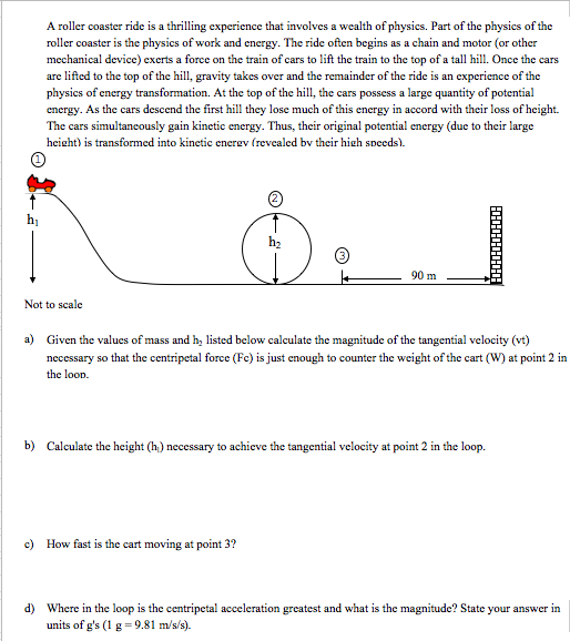 Solved A roller coaster ride is a thrilling experience that