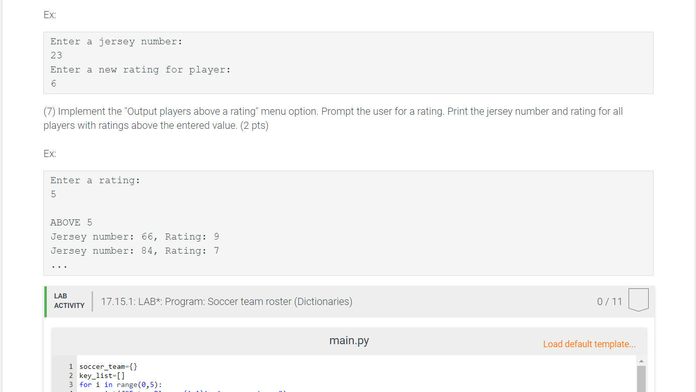 17 15 Lab Program Soccer Team Roster Chegg 