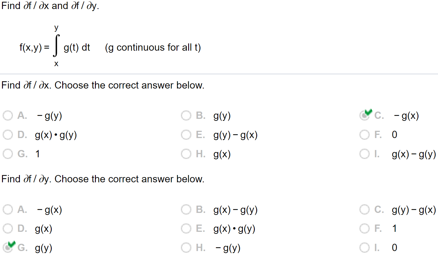 Solved Find F X And F Y F X Y Xy G T Dt G C Chegg Com