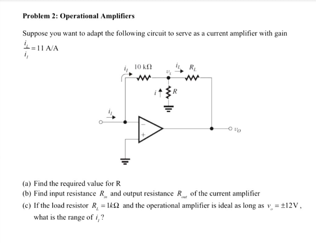 Solved Problem 2: Operational Amplifiers Suppose You Want To | Chegg.com