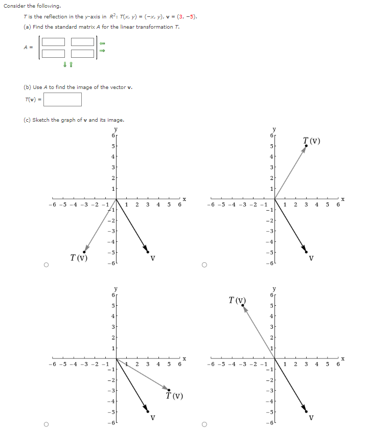 Solved Consider the following. T is the reflection through | Chegg.com