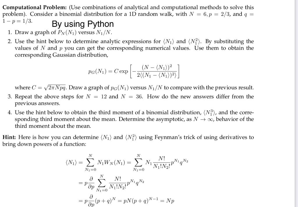 Solved Computational Problem: (Use combinations of | Chegg.com