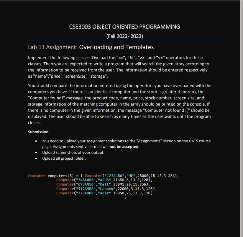 SOLUTION: Operator overloading in detail - Studypool