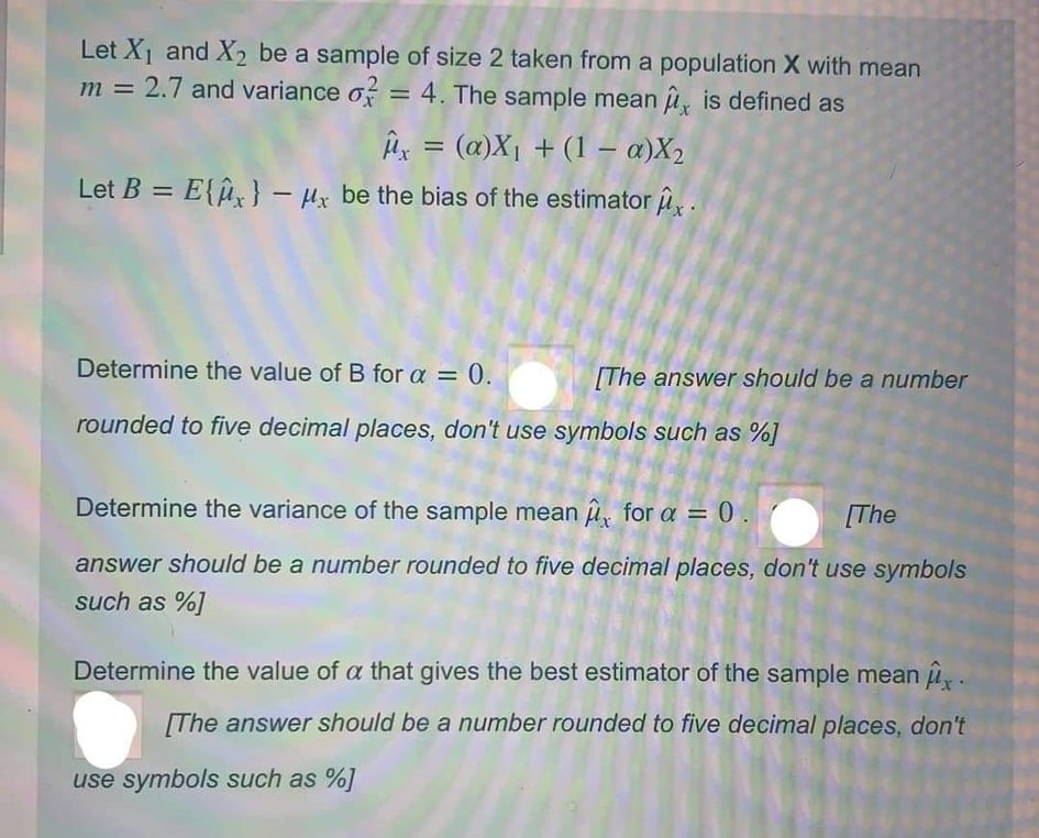 Solved Let X1 and X2 be a sample of size 2 taken from a | Chegg.com
