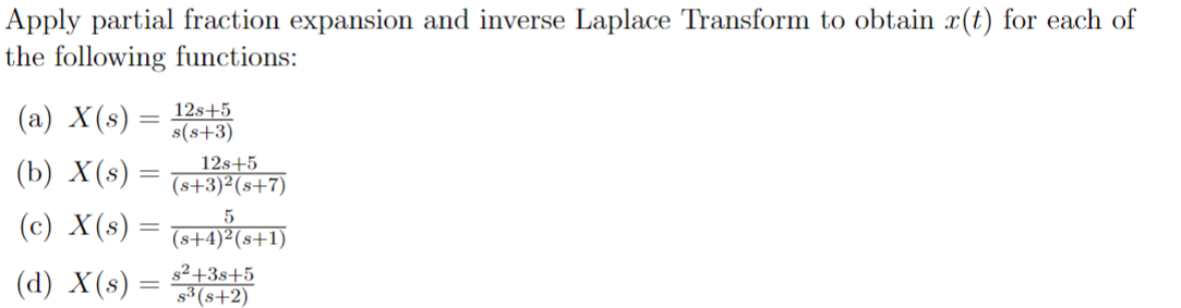 Solved Apply Partial Fraction Expansion And Inverse Laplace | Chegg.com