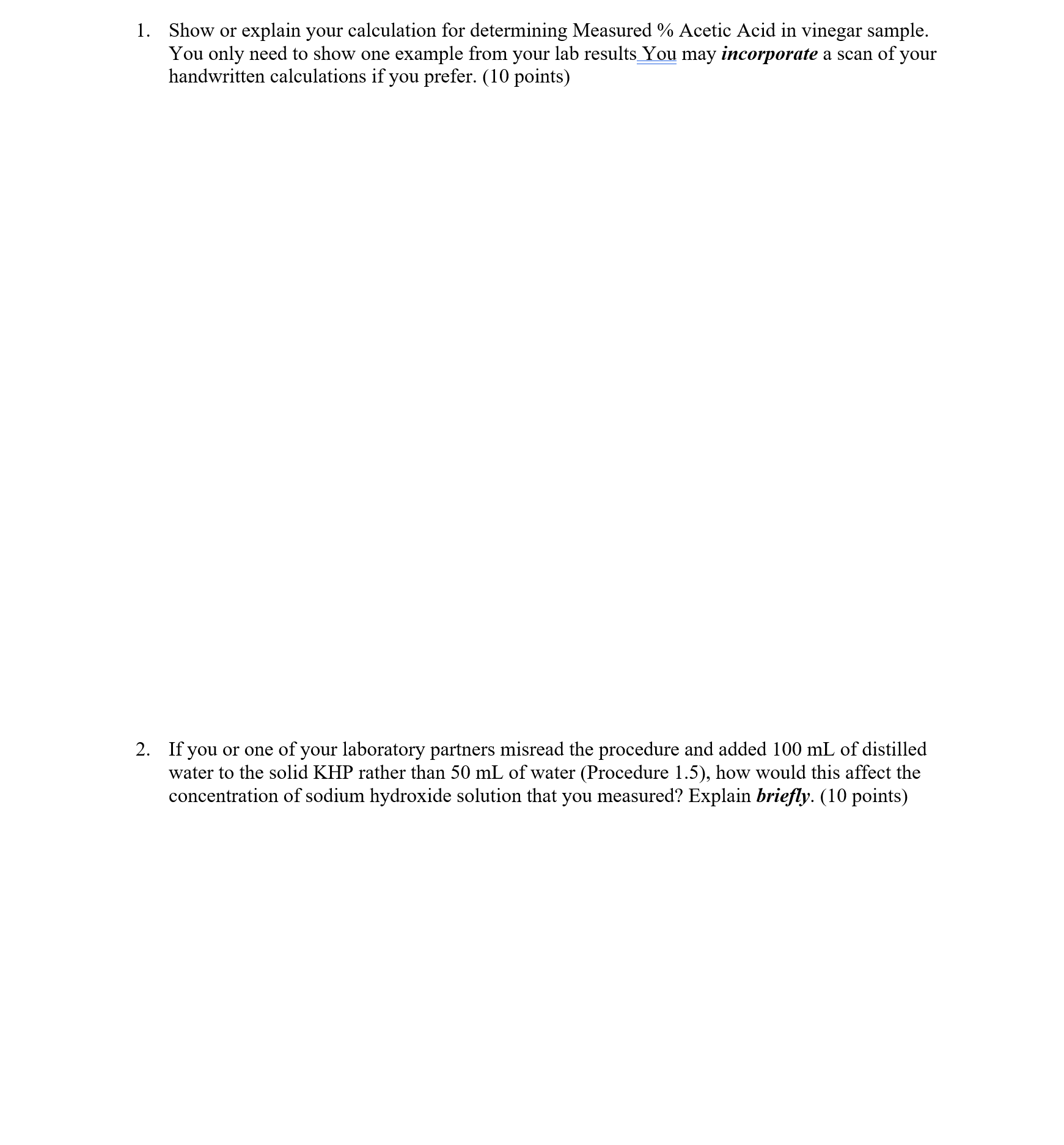 Results (Sodium Hydroxide Standardization) (35 | Chegg.com