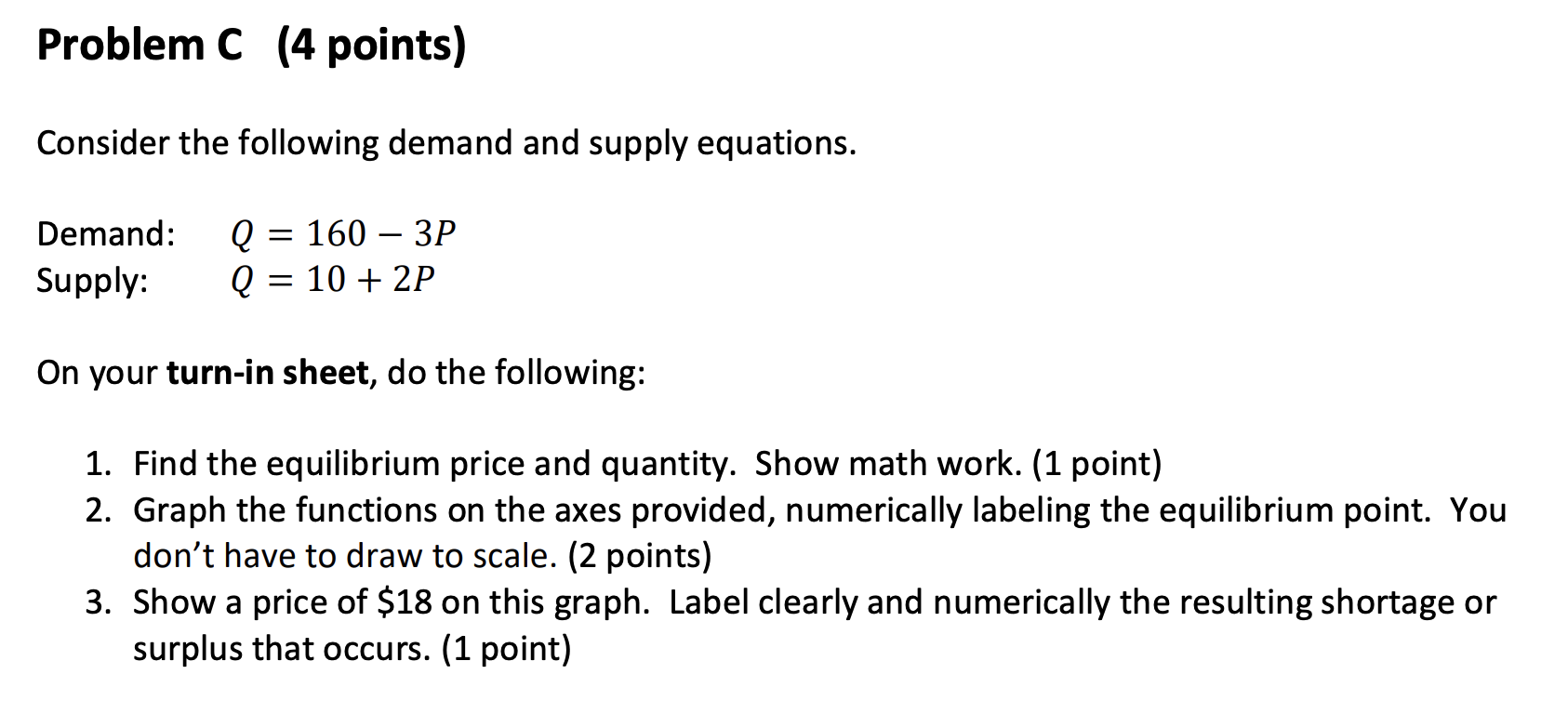 Solved Consider The Following Demand And Supply Equations. | Chegg.com