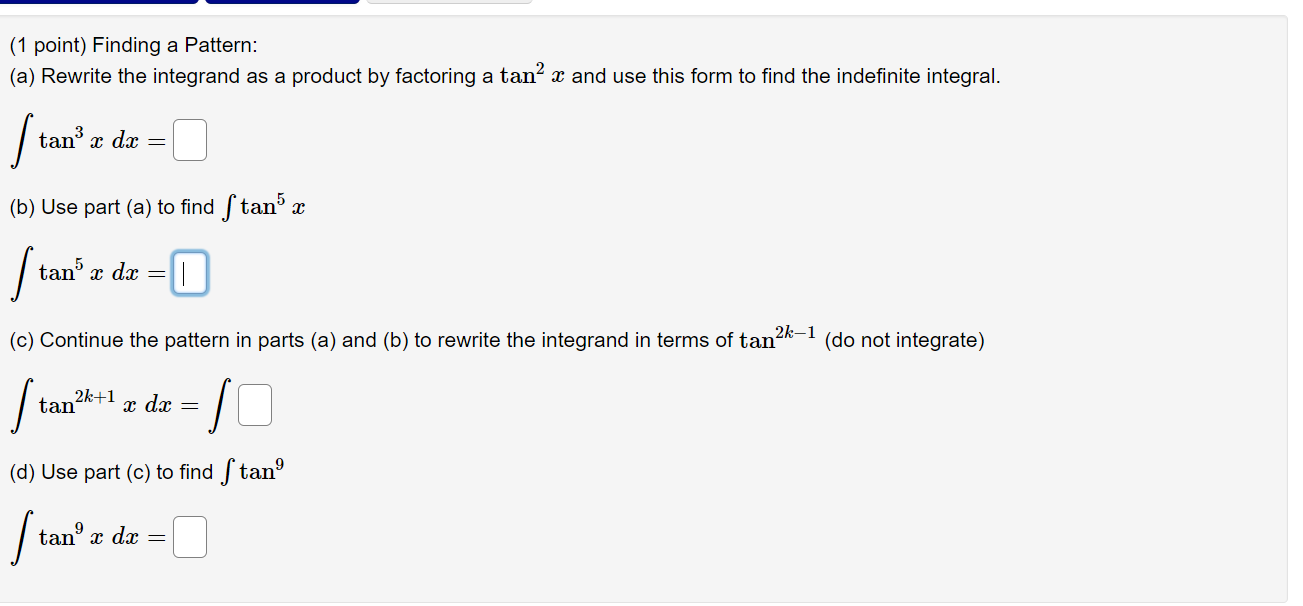 Solved (1 point) Finding a Pattern: (a) Rewrite the | Chegg.com