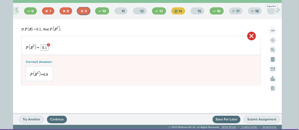 Solved If P(B)=0.1, find P(BC). P(BC)=0.1∞ | Chegg.com