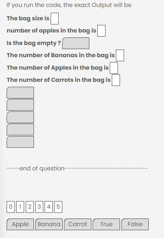 Solved Consider the following code Baginterface b=new| | Chegg.com