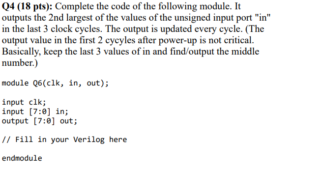Solved Q4 (18 pts): Complete the code of the following | Chegg.com