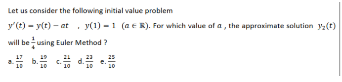 Solved Let Us Consider The Following Initial Value Problem | Chegg.com