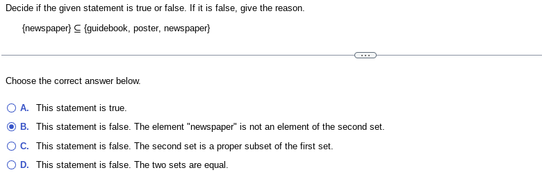 Solved Decide if the given statement is true or false. If it | Chegg.com