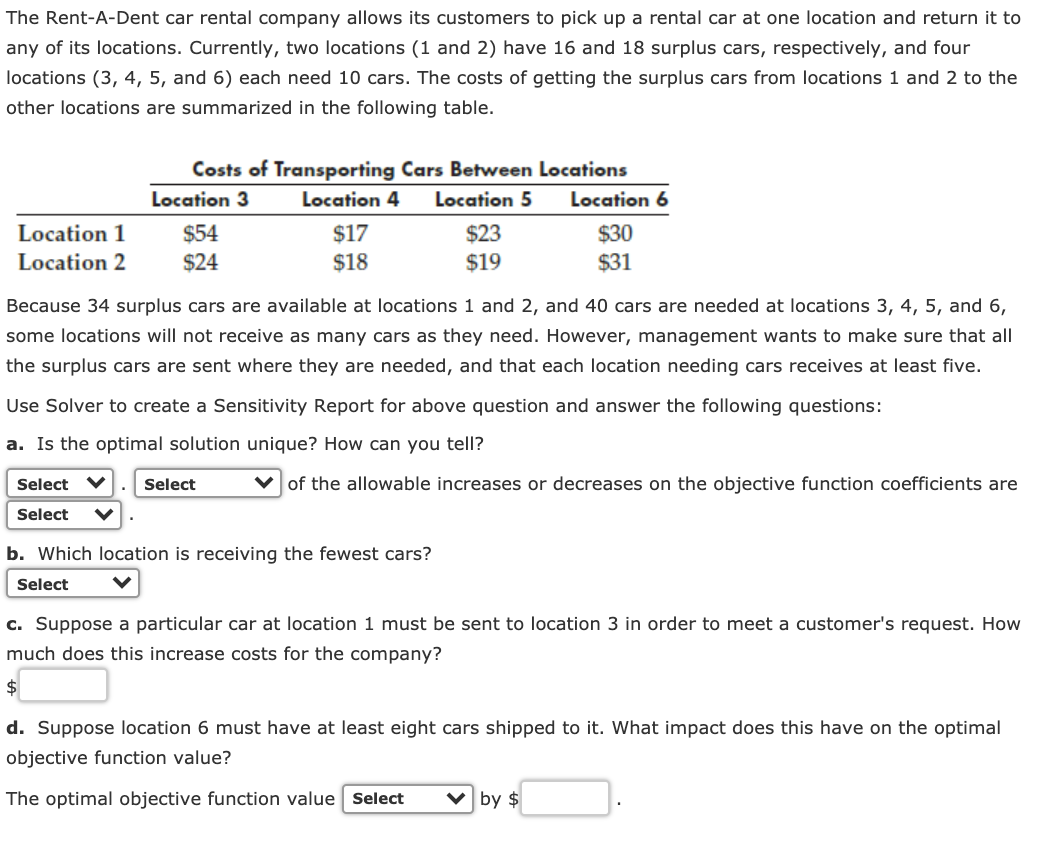 The RentADent car rental company allows its