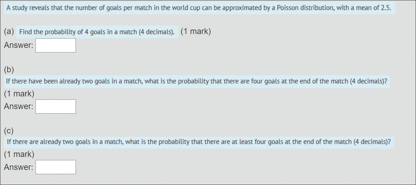 Solved A study reveals that the number of goals per match in